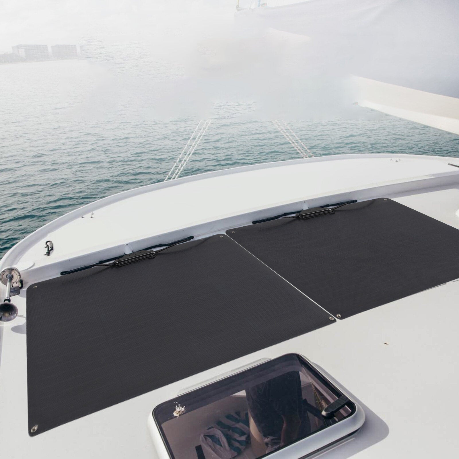 55W 12V Monocrystalline Flexible Solar Panel Portable Solar Charger With Uneven Surfaces Lightweight For RV Tent Roof Boat Cabin Marine Camping
