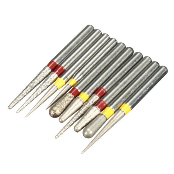 10pcs Diamond Burs Polishing Grinding Heads for High speed Handpieces