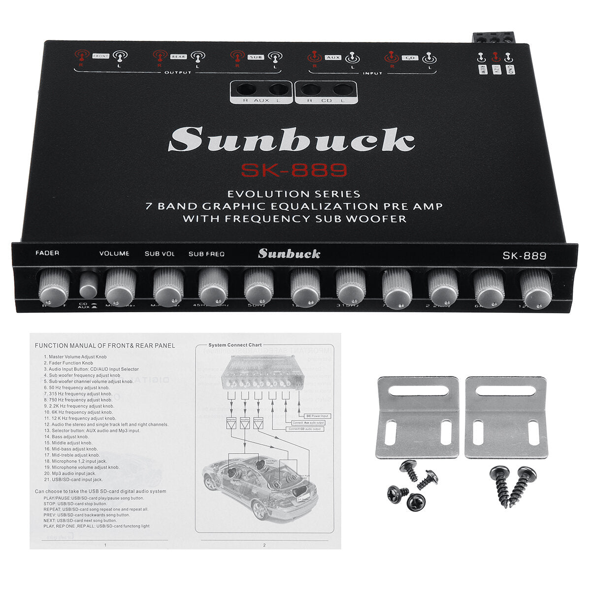 Car Power Amplifier 7 Channel 12V Car Digital Subwoofer Amplifier Home Audio Amplifier for Cars Home Theater