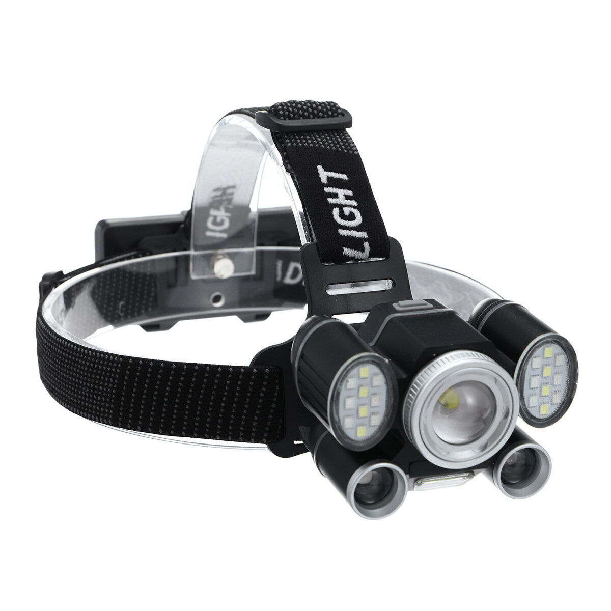 LED Headlamp Flashlight Zoom Ultra Bright 5 Modes USB Rechargeable Work Lamp for Camping Jogging Cycling