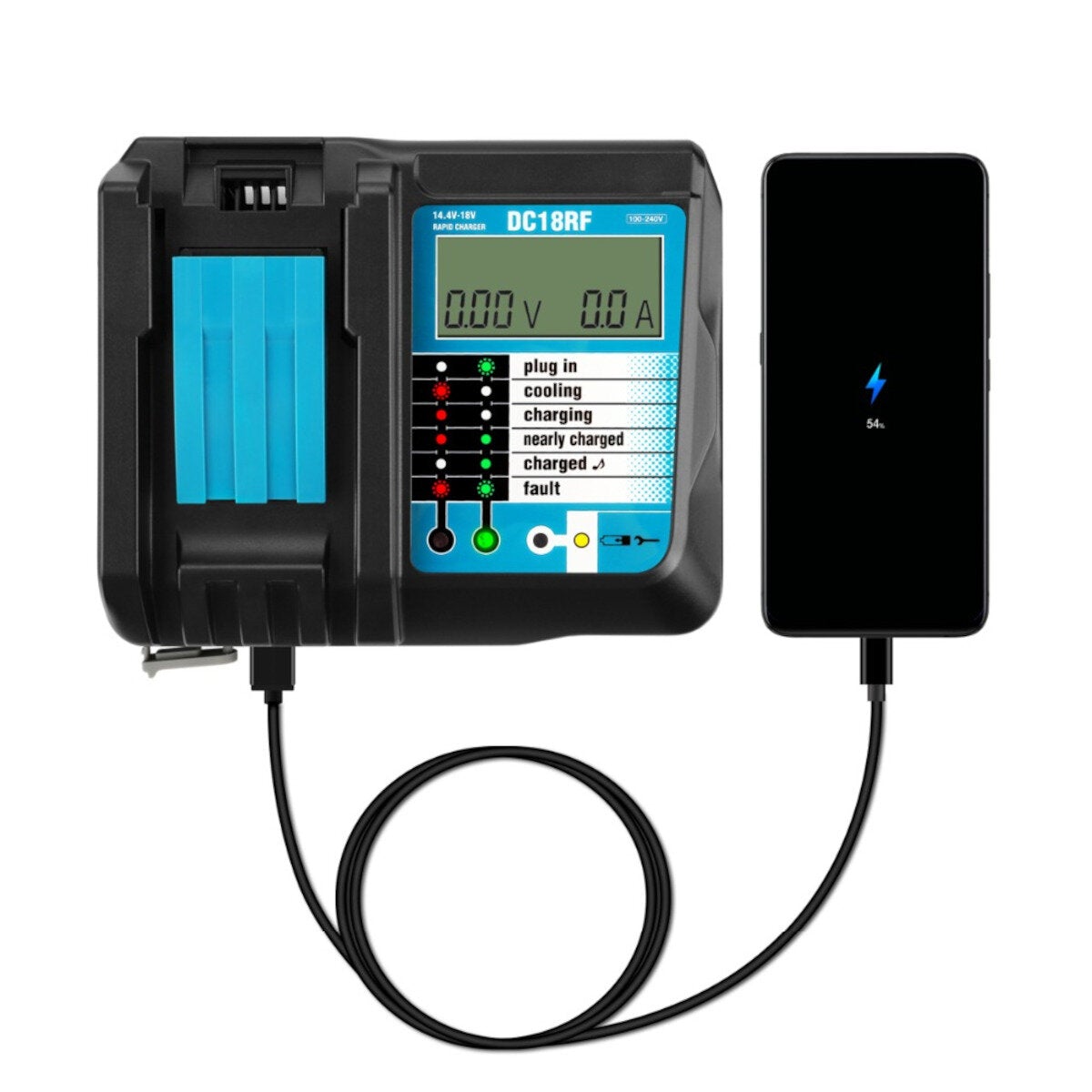 3A Charger with 2pcs 18V Rechargeable Battery LiIon Battery Replacement Power Tool Battery for MAKITA BL1860 BL1815