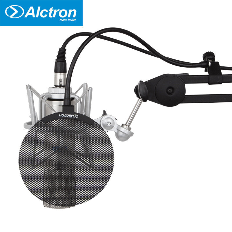 Filter Dual Layered Wind Screen With Enhanced Flexible Gooseneck Clip Stabilization Arm