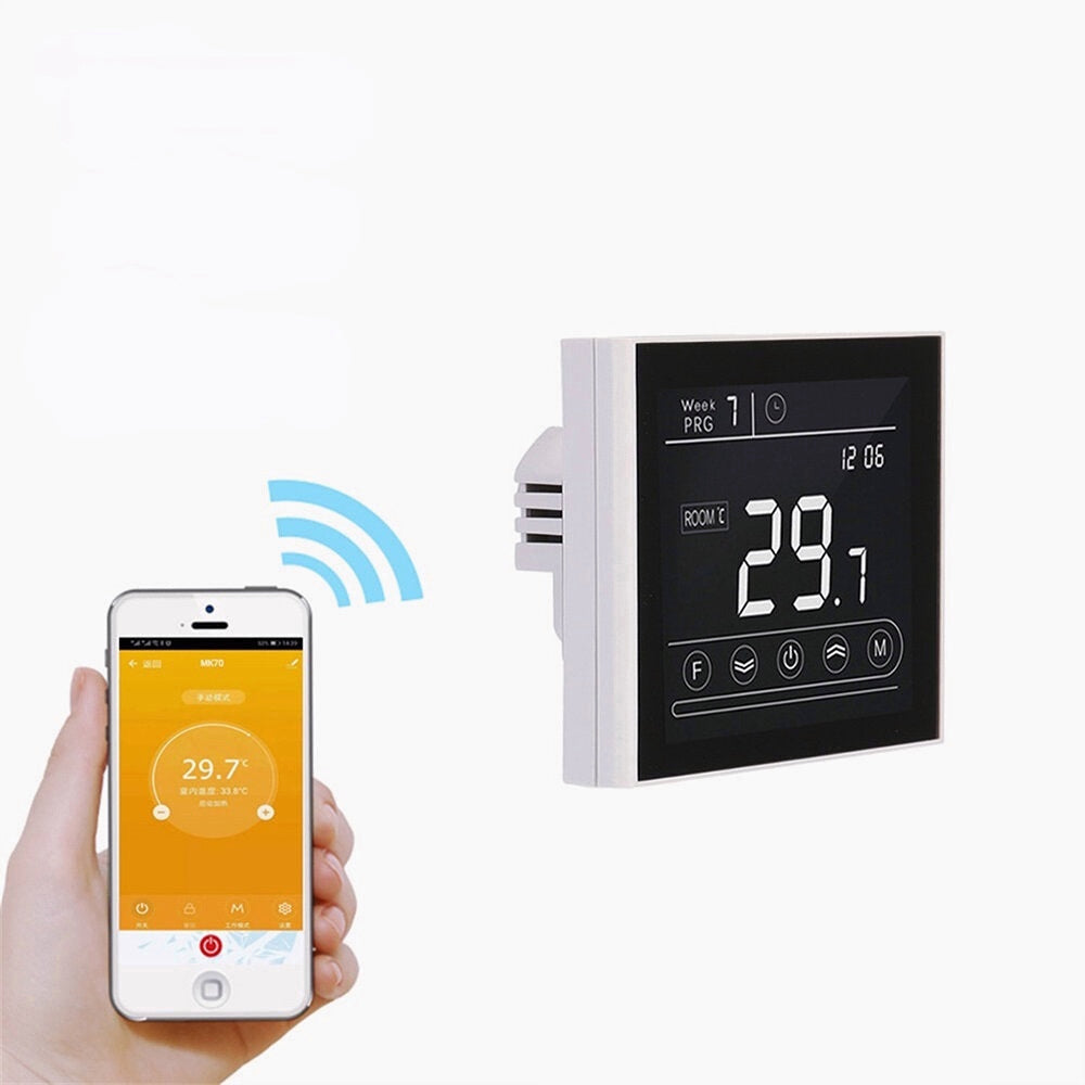 WIFI Thermostat for Electric Floor Heating Touch Screen Temperature Controller Work with Alexa Google Home AC95~240V
