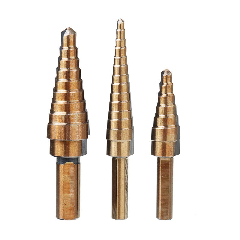 3/5/6pcs HSS Step Drill Bit Set Cone Hole Cutter