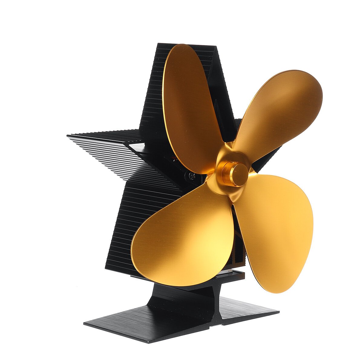 5 Blades Heat Powered Wood Stove Fan Eco Friendly Wood Log Burner Fireplace Fan