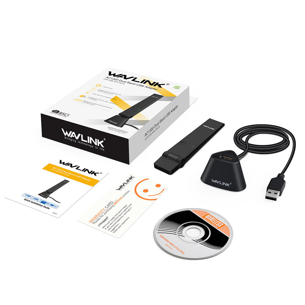 1300Mbps USB3.0 Wireless WiFi Adapter Dual Band WiFi Receiver Transmitter Network Card With USB Mini Dock