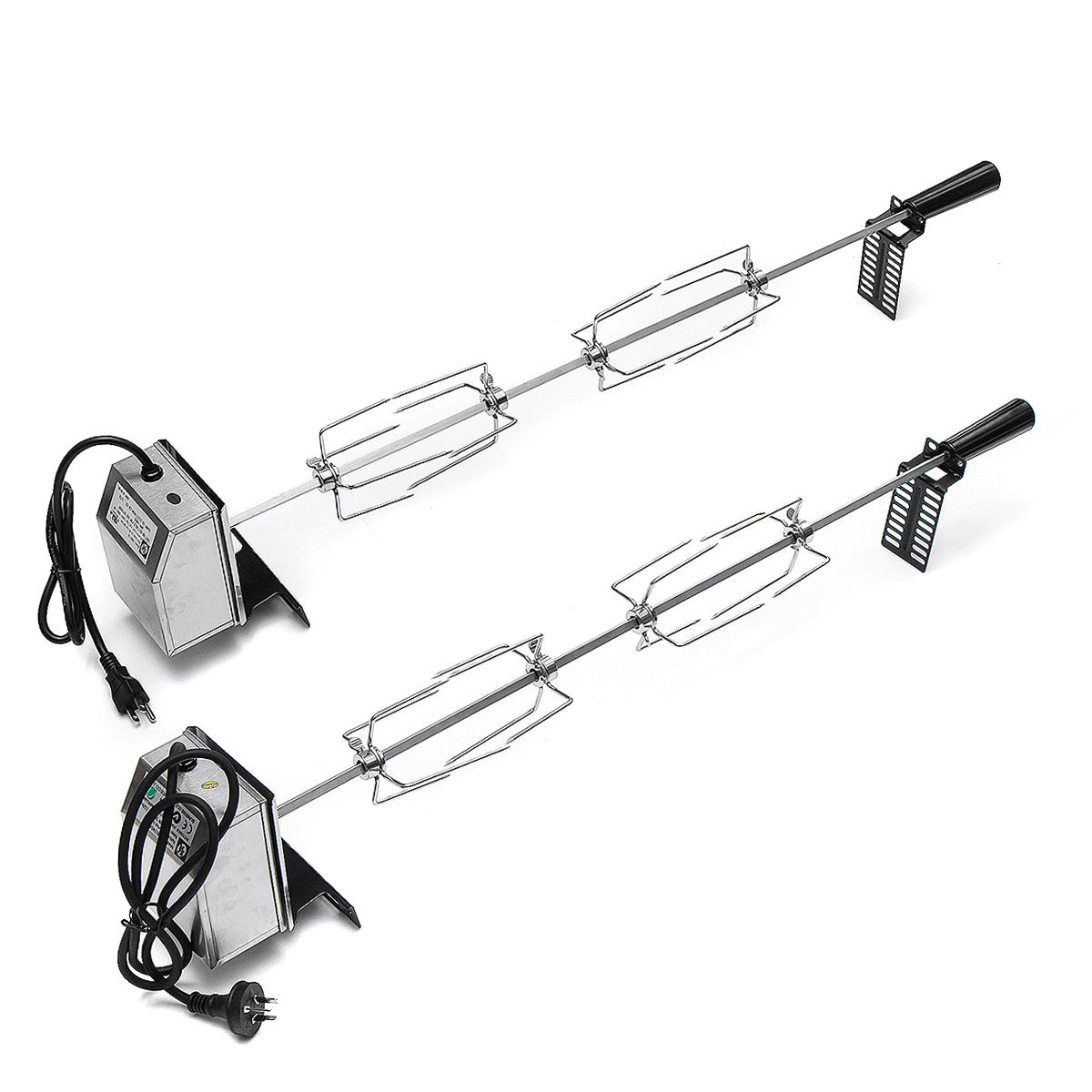 4W Stainless Steel Rotisserie BBQ Spit Rod Grill Roaster Camping BBQ Tools Set