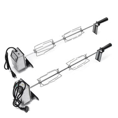 4W Stainless Steel Rotisserie BBQ Spit Rod Grill Roaster Camping BBQ Tools Set