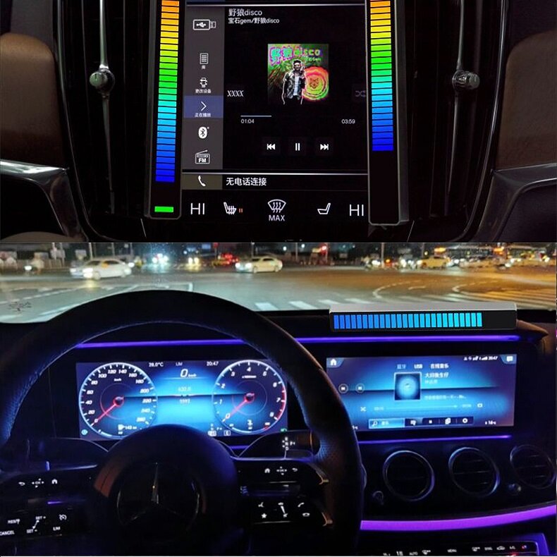RGB USB Energy Saving Lamp Voice-activated Pickup Rhythm Light Car Ambient Lamp Music Atmosphere Light Game Light
