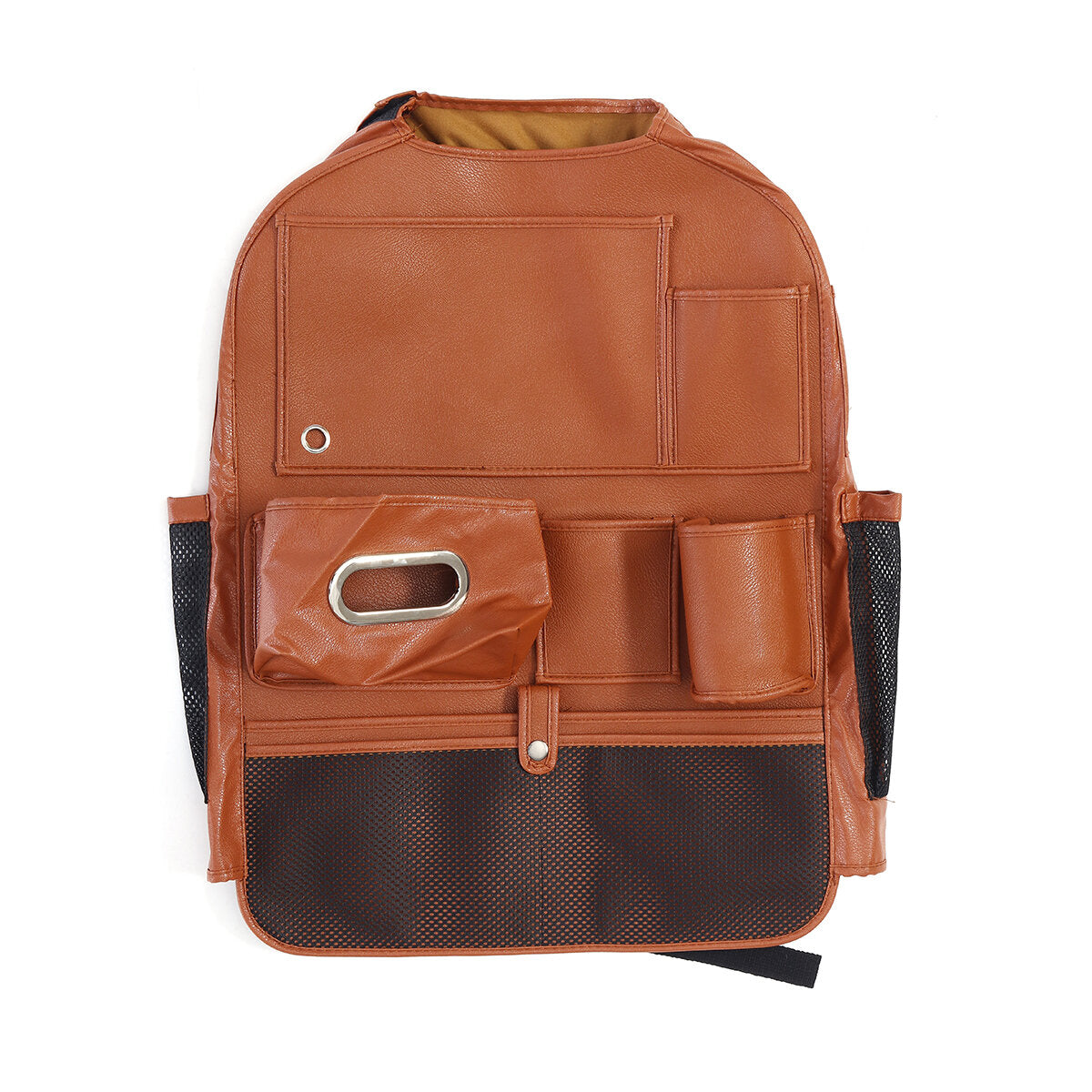Leather Car Seat Back Storage Bag Seat Cover Multi-functional Cup Holder Organizer