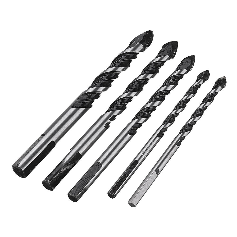 5pcs 6-12mm Masonry Drill Bits Twist Drill Set for Tile Brick Concrete Cement