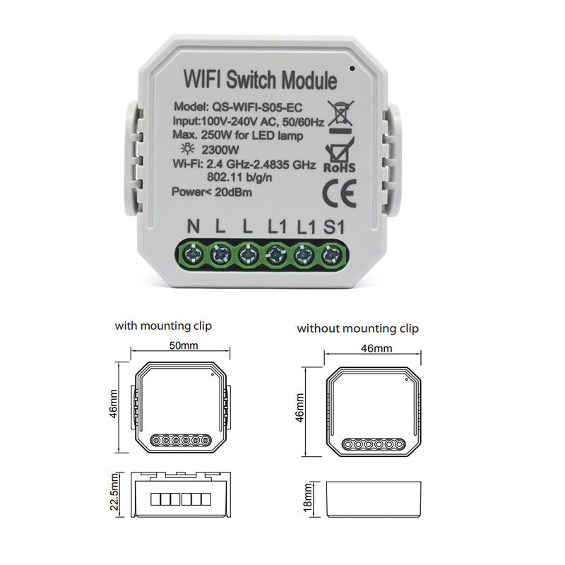 Smart WIFI Power Monitor Interrupter Mobile Phone Remote Control Timing Control Support Alexa