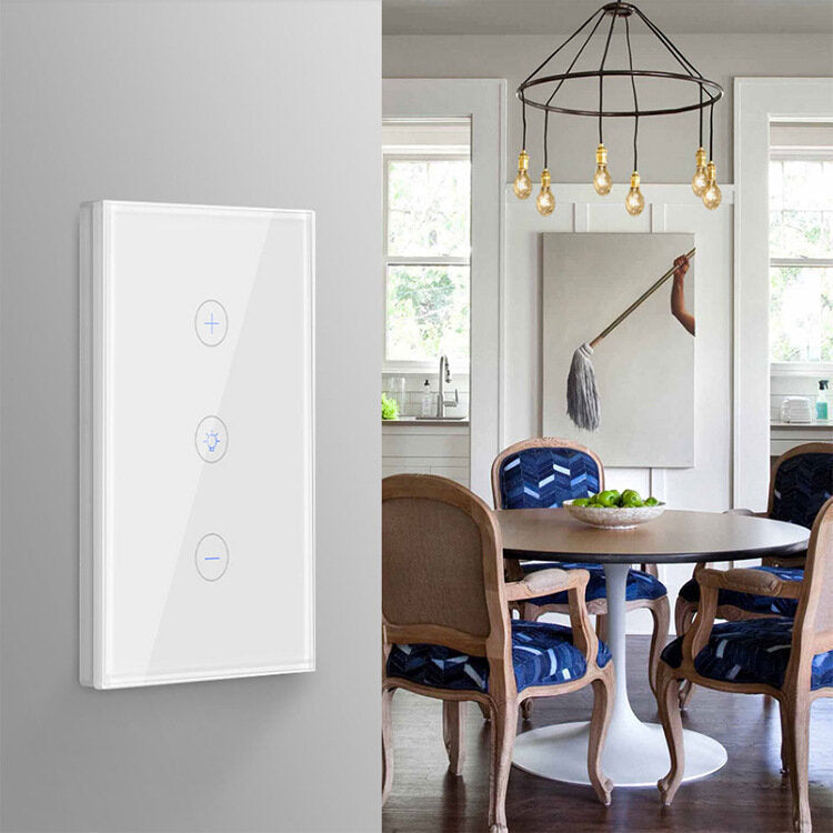 Wifi Smart Touch SCR Stepless Dimmer Switch US Standard Mobile Phone Control Compatible with Amazon Alexa Google Home