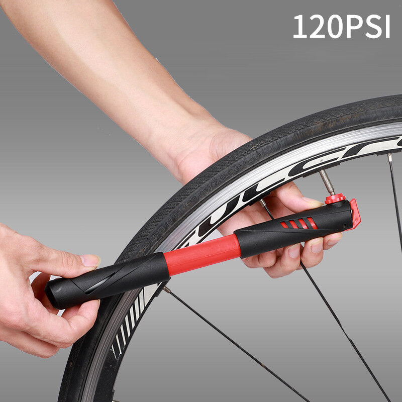 120PSI High Pressure Bike Pump AV/FV Common 70g Lightweight Mini Bicycle Tire Inflator Pump for Mountain Bike Sport Ball