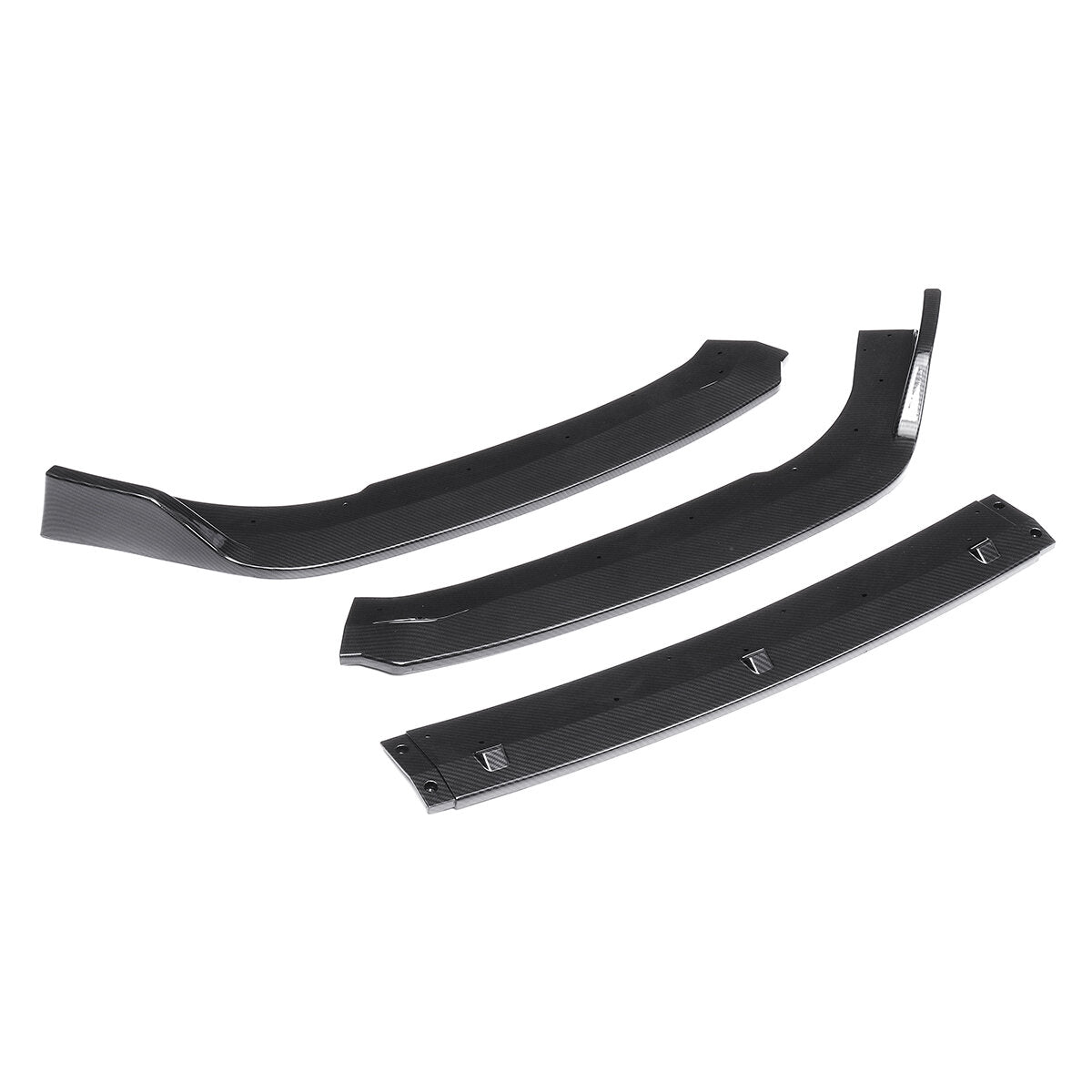 3 Pcs Designed Front Bumper Lip Carbon Fiber Look Chin Splitter