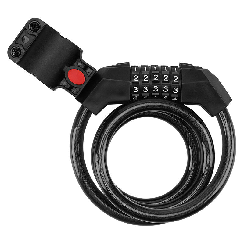 5 Number Bicycle Password Lock Anti-Theft Durable Long Spring Wire Motorcycle Bicycle Safety Riding Cycling Lock