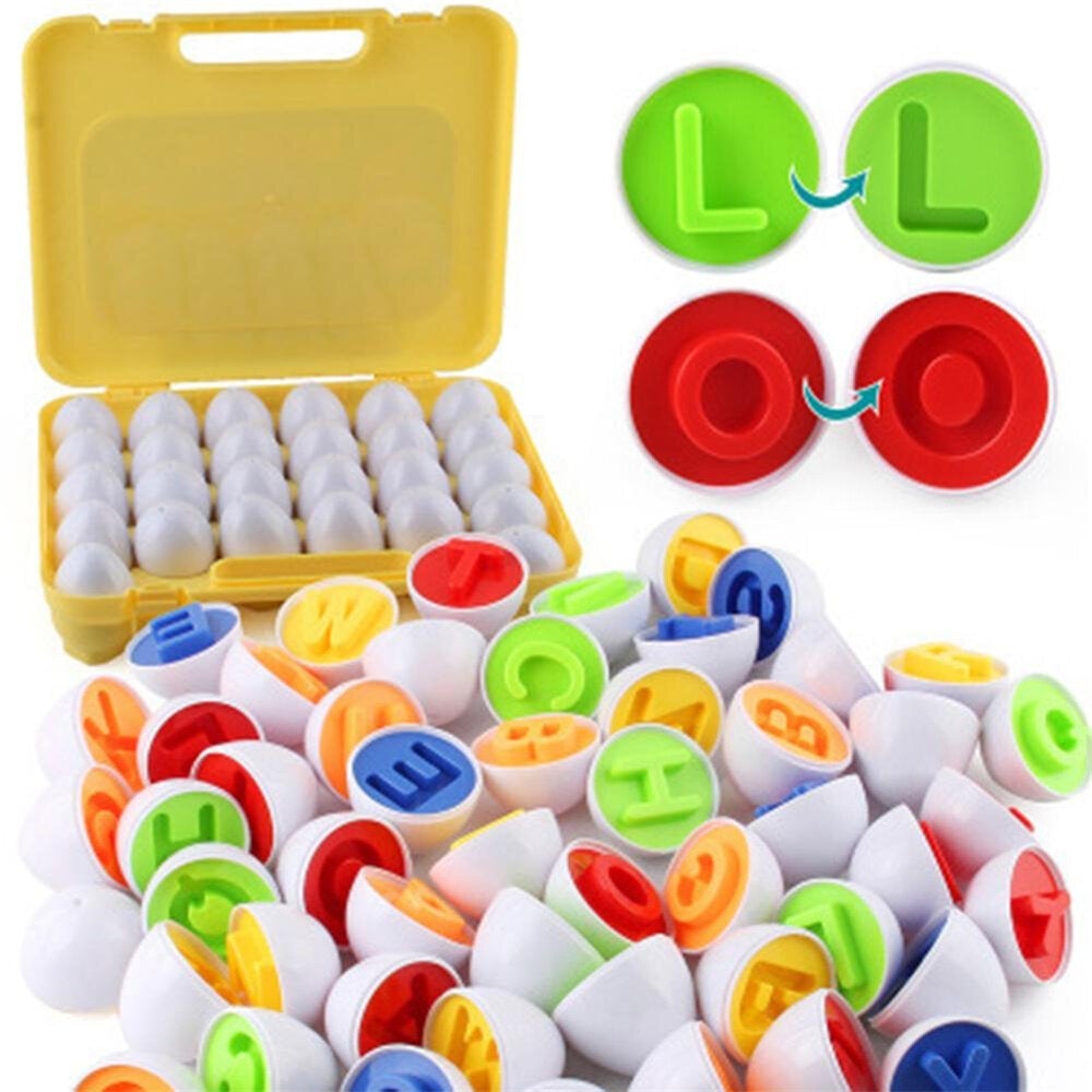 Children Simulation Eggs Toy English Letter Matching Egg Assembly Toy Graphics Cognitive Toy