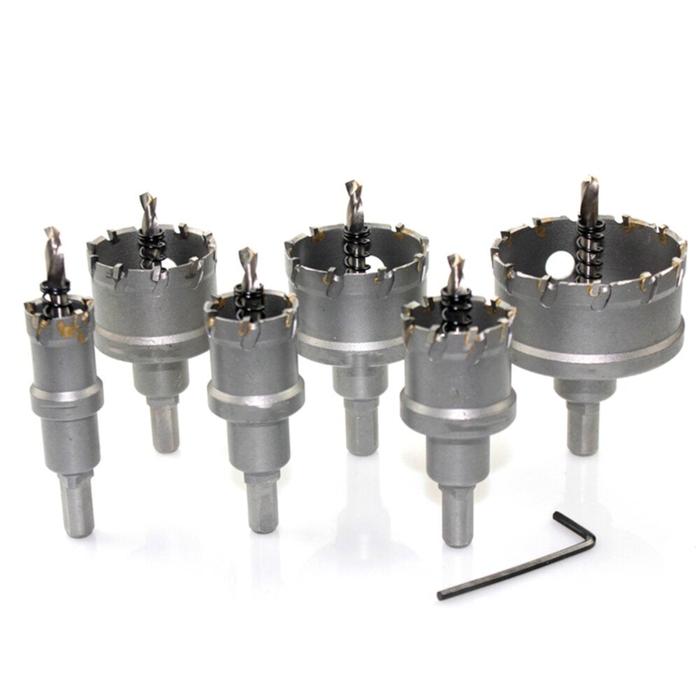 6pcs 16-65mm TCT Hole Saw Cutter Titanium Coated Drill Bit for Stainless Steel Alloy