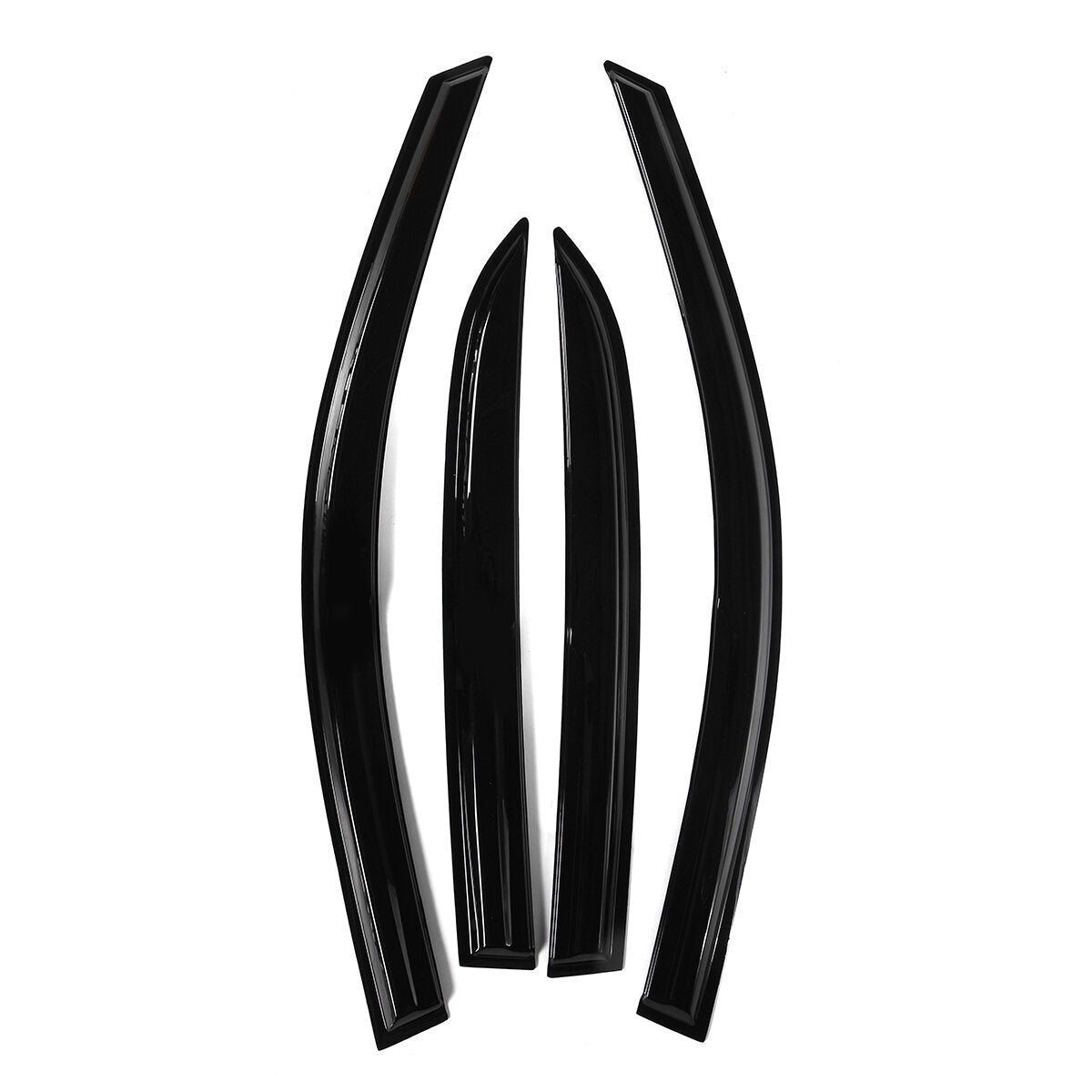 4Pcs Plastic Exterior Visor Vent Shades For 03-07 Accord 4DR Coupe Mugen Style 3D Wavy Black Window Sun Rain Guard Deflector
