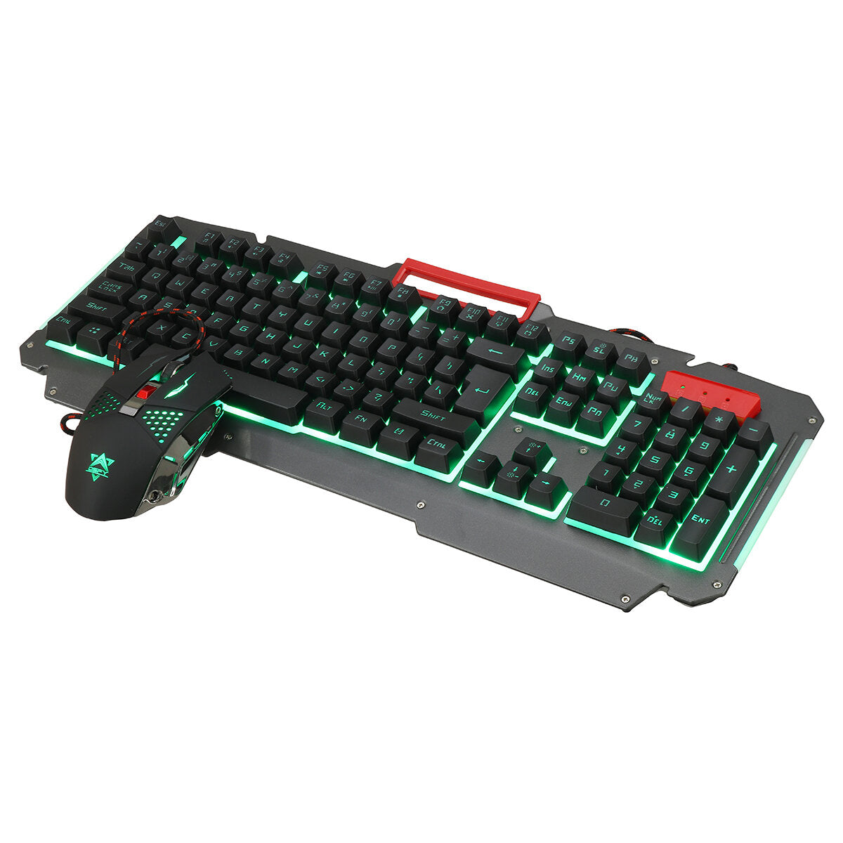 4-in-1 Set 4Pcs 104 Keys Gaming Keyboard + 1600DPI Mouse + 3.5mm Headset + Mouse Pad Combo