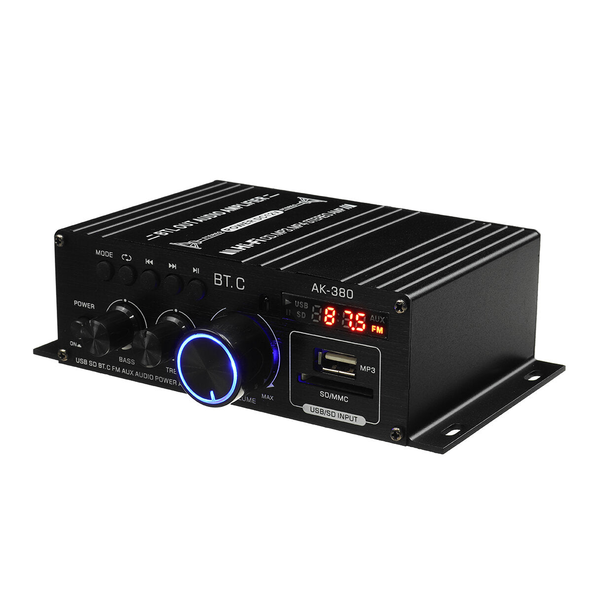 12V 40W+40W Bluetooth Car Home 12V/220V Power Amplifier Hi-Fi Audio Stereo Amp