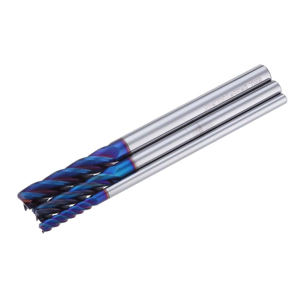 4 Flutes R0.5 Ball Nose Milling Cutter HRC60 Tungsten Carbide NACO Coated Milling Cutter