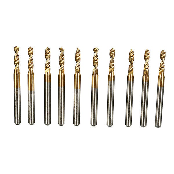 10pcs 3.175mm Shank 2.5mm HSS Titanium Coated Drill Bits PCB