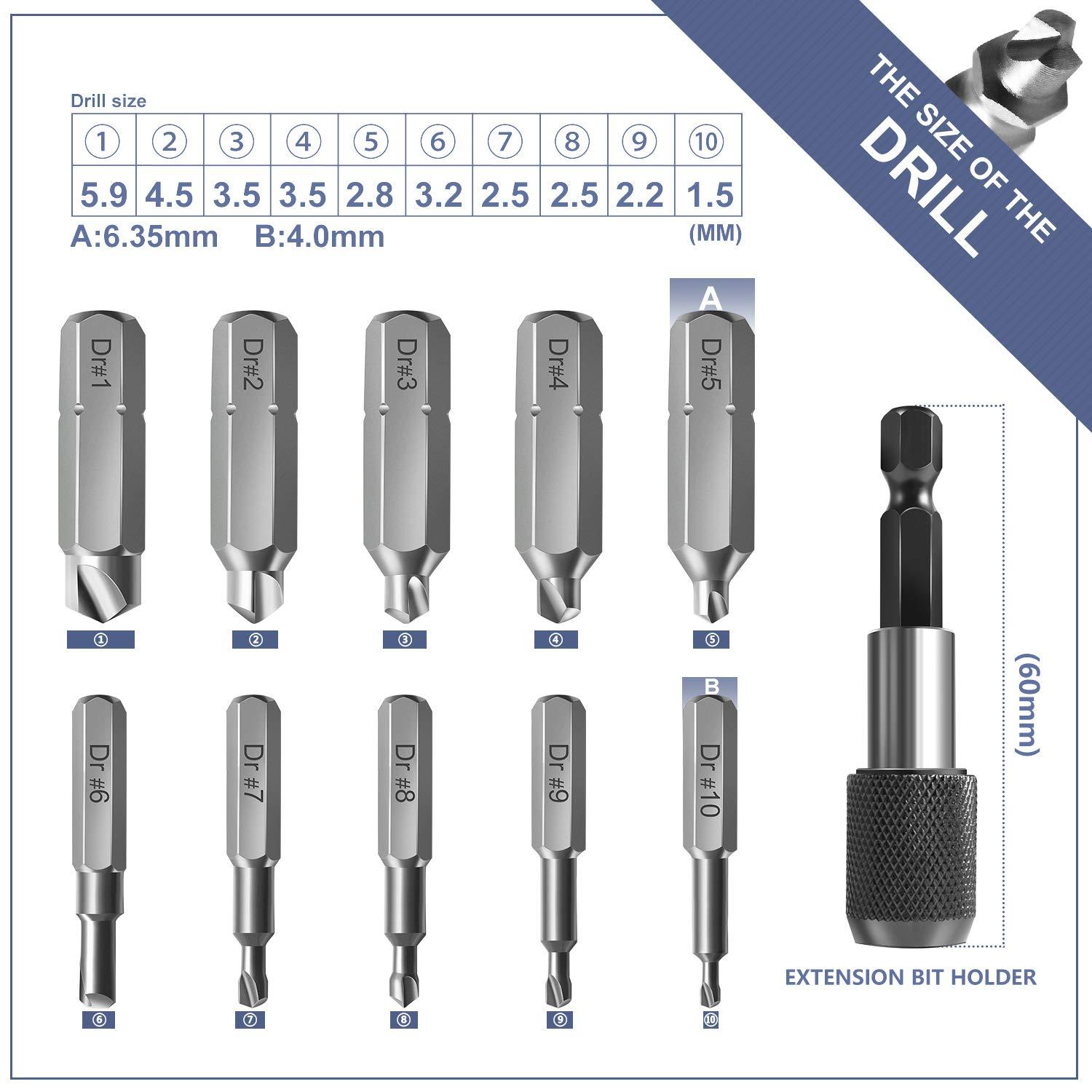 22pcs Damaged Screw Extractor Set with Locking Socket Adapter for Broken Screw HSS Broken Bolt Extractor Screw Remover Kits