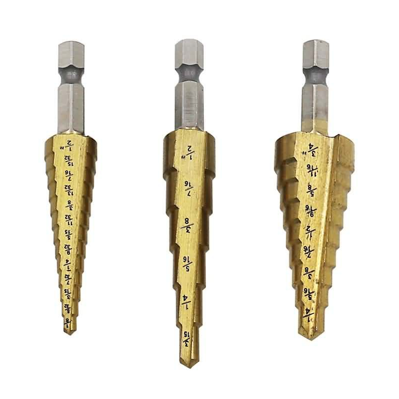 3/16-1/2 1/4-3/4 1/8-1/2 Inch Step Drill Bit Type 1/4 Shank