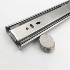 Cabinet Damping Slide Rail Three-section Thickened Stainless Steel Guide Drawer Buffer Mute Side