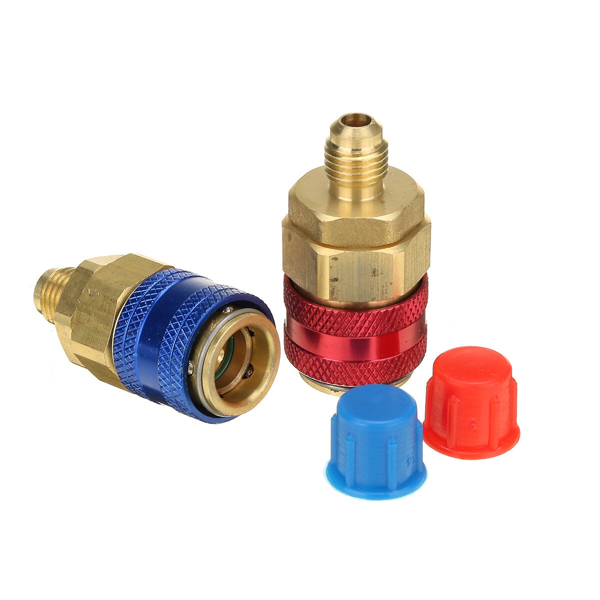 2pcs R134A Quick Coupler Connector Adapter Auto A/C Manifold Gauge Low/High HVAC
