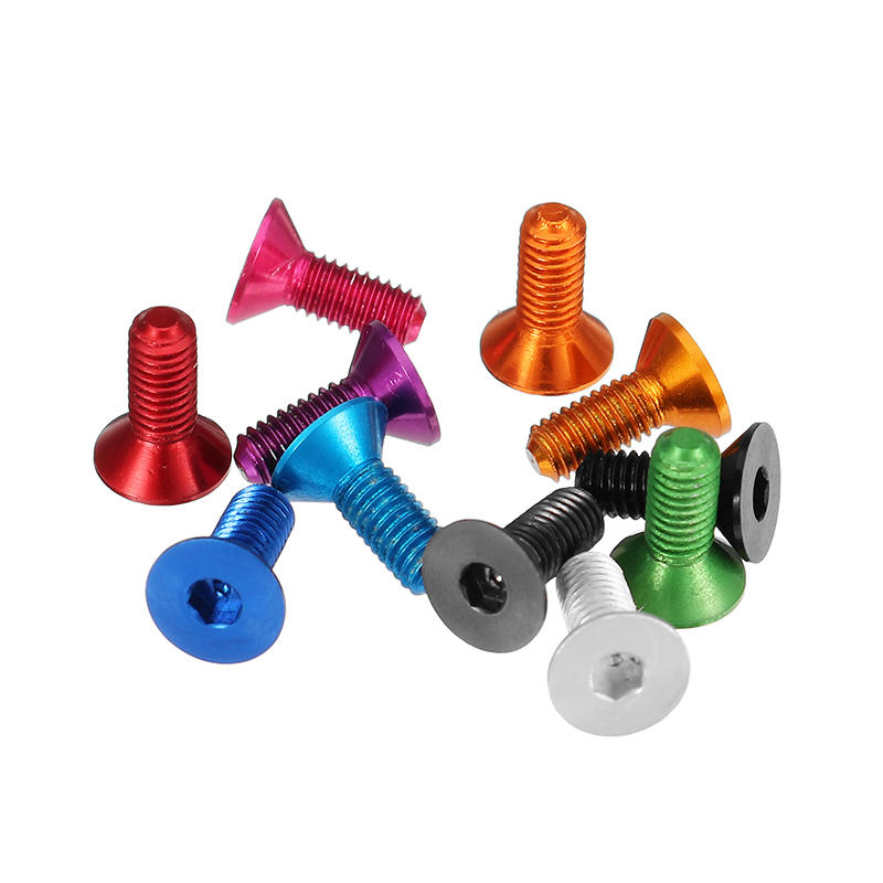 10pcs M3x8mm Countersunk Hex Socket Screw 7075 Aluminum Alloy Flat Head Metric