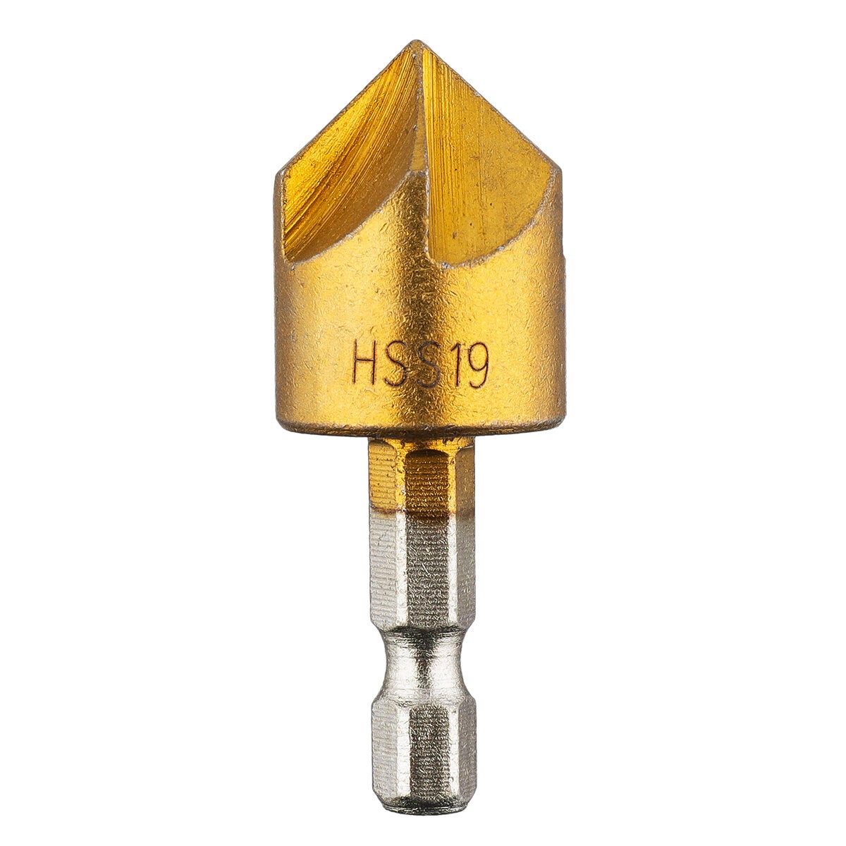 6Pcs 6-19mm Countersink Drill Bit 5 Flutes Hex Shank Titanium Coated Chamfer Cutter Set