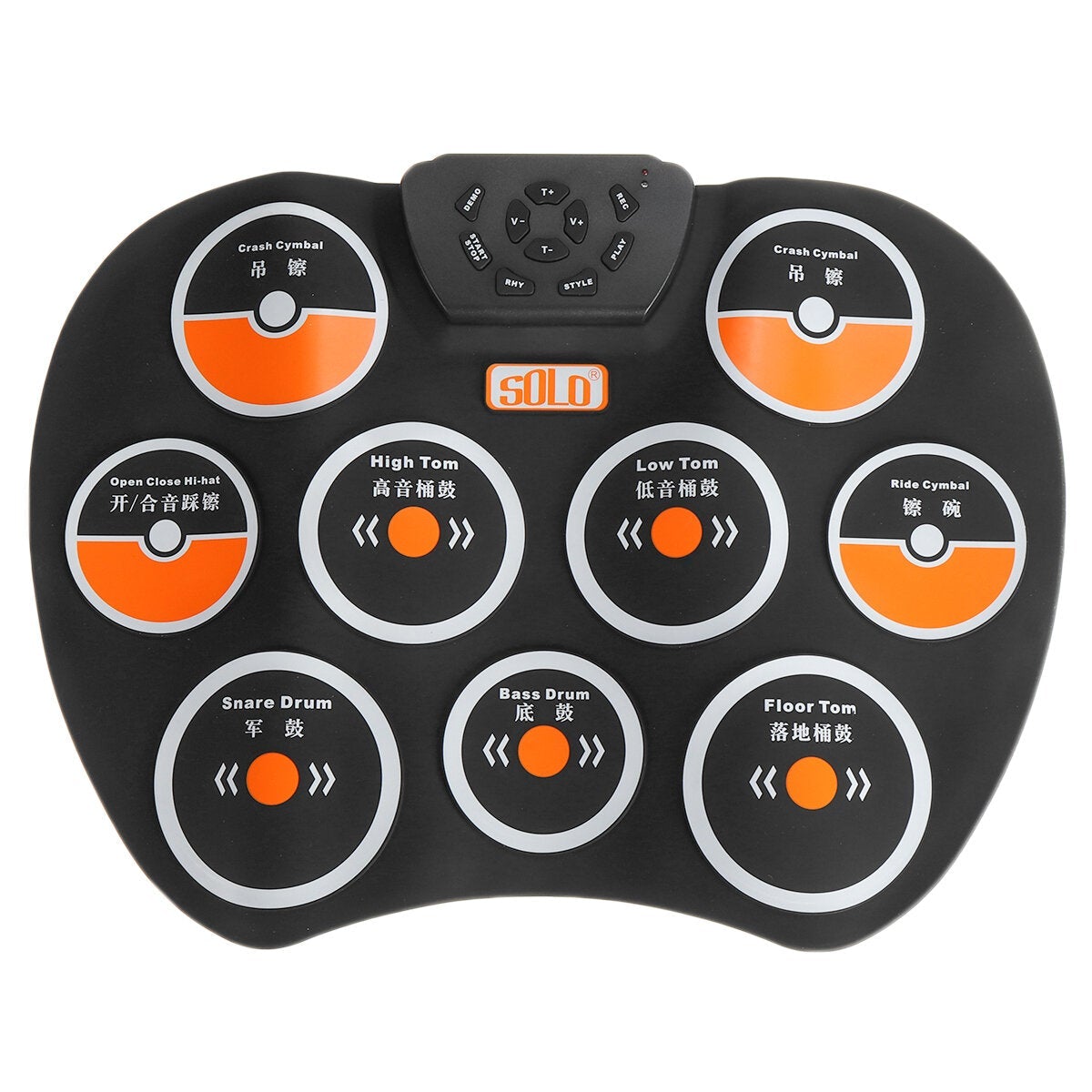 Desktop Drum Portable Silicone Hand Roll Electronic Children Beginner Practice Rhythm with Recording Percussion