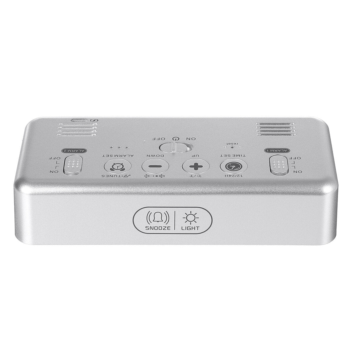 5V 1A Digital Mirror Music LED Clock with Voice Control Two sets of Alarm Switches