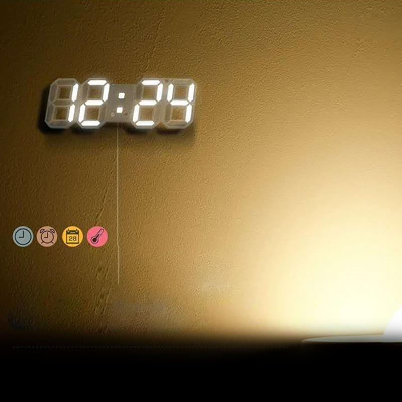 Creative USB Charging 3D Digits Display Adjustable Brightness Alarm Clock