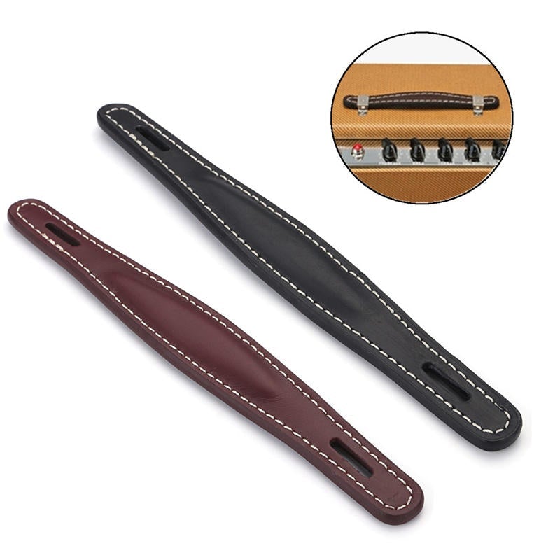 Brown Black Leather Amplifier Handle Raised Center for Fender Amp