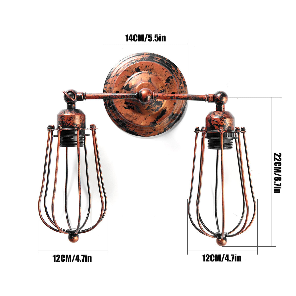 Industrial Wall Light Mounted Sconce Iron Retro Lamp Fixture Room Decor