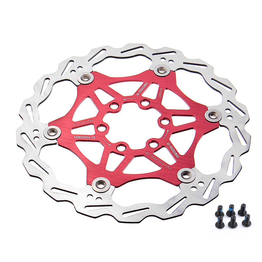 180 / 160MM Stainless Ultra Light 6pcs T25 Screws Floating Disc MTB Bike Brake Rator