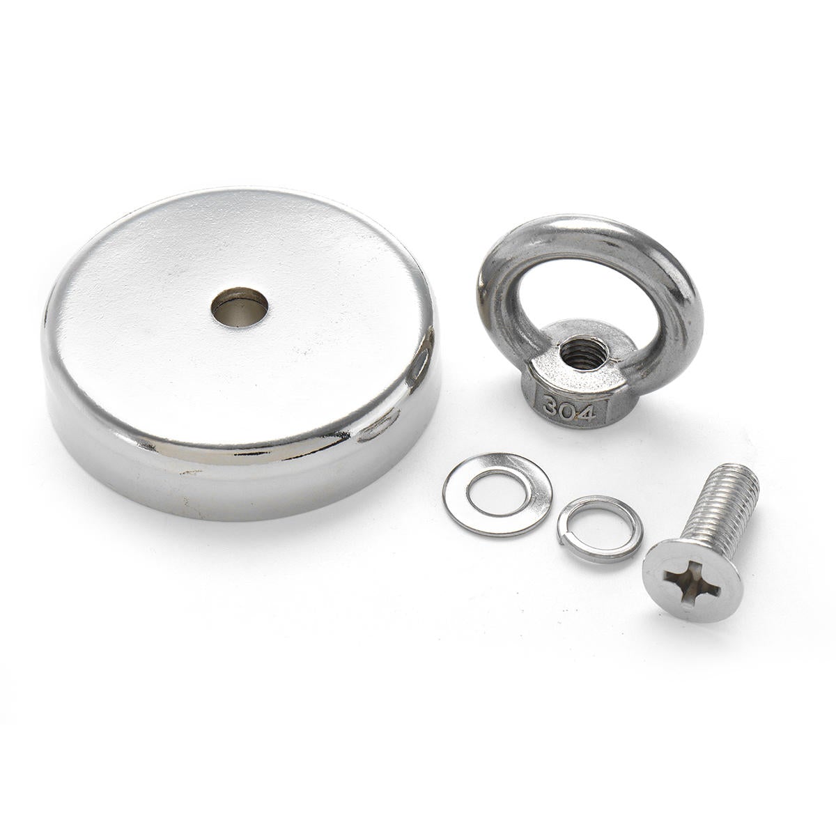 75mm 163KG Silver Neodymium Recovery Magnet Fishing Metal Treasure Hunting Detector
