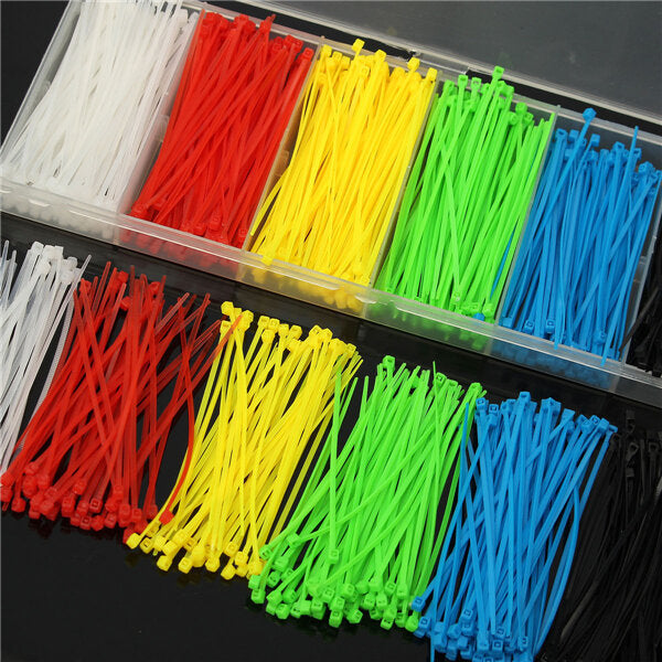 900pcs 100x2mm Nylon Cable Wire Zip Ties 6 Colors
