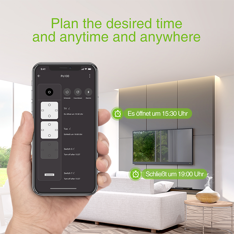 Smart Power Strip Wifi Plug Outlet 15A Sockets Surge Protector 3 USB 3 Charging Port APP Remote Control Works With Alexa Google Home EU Plug