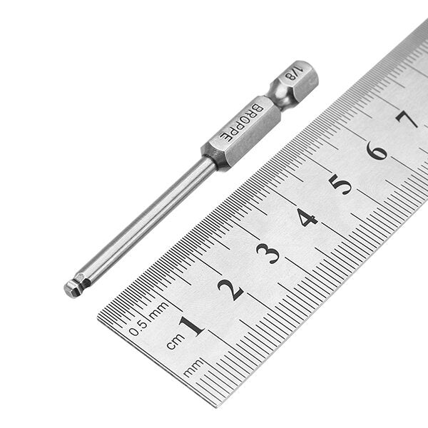 7pcs SAE 5/64-5/16 Inch 65mm Magnetic Ball Screwdriver Bit 1/4 Inch Hex Shank
