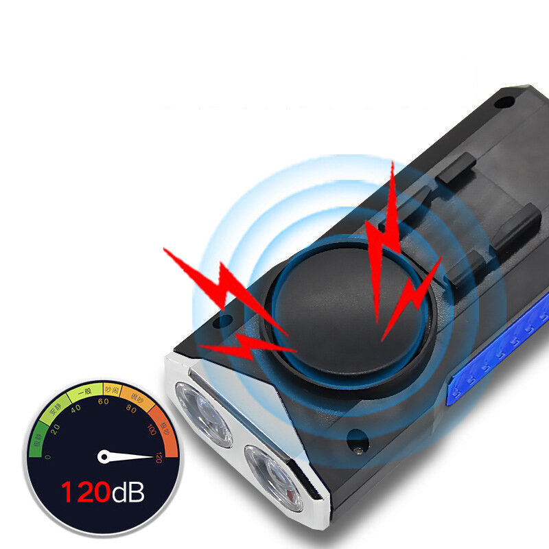 2-in-1 400LM 2xT6 Bike Light 3 Modes Adjustable USB Charging Bicycle Front Lamp 6 Modes 120dB Horn with Mount Holder
