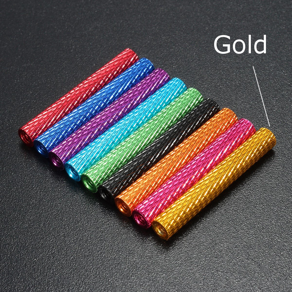M3AS9 10Pcs M3 40mm Knurled Standoff Bolt Aluminum Alloy 6061 Anodized Spacer Multicolor