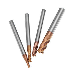 HRC58 Round Nose 4 Flutes End Mill Cutter 2R0.2-6R0.5 AlTiN Coating CNC End Mill Cutter