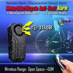 Vibration Alarm Induction Three-speed Adjustable Volume Waterproof Alarm For Bicycle