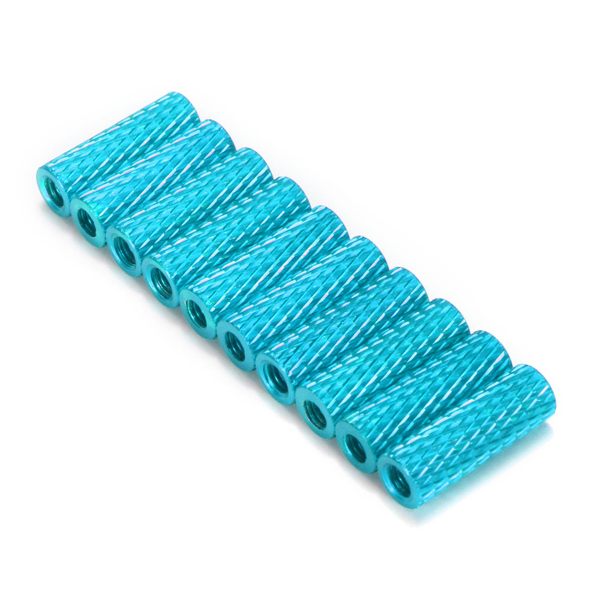 M3AS3 10Pcs M3 15mm Knurled Standoff Aluminum Alloy Anodized Spacer