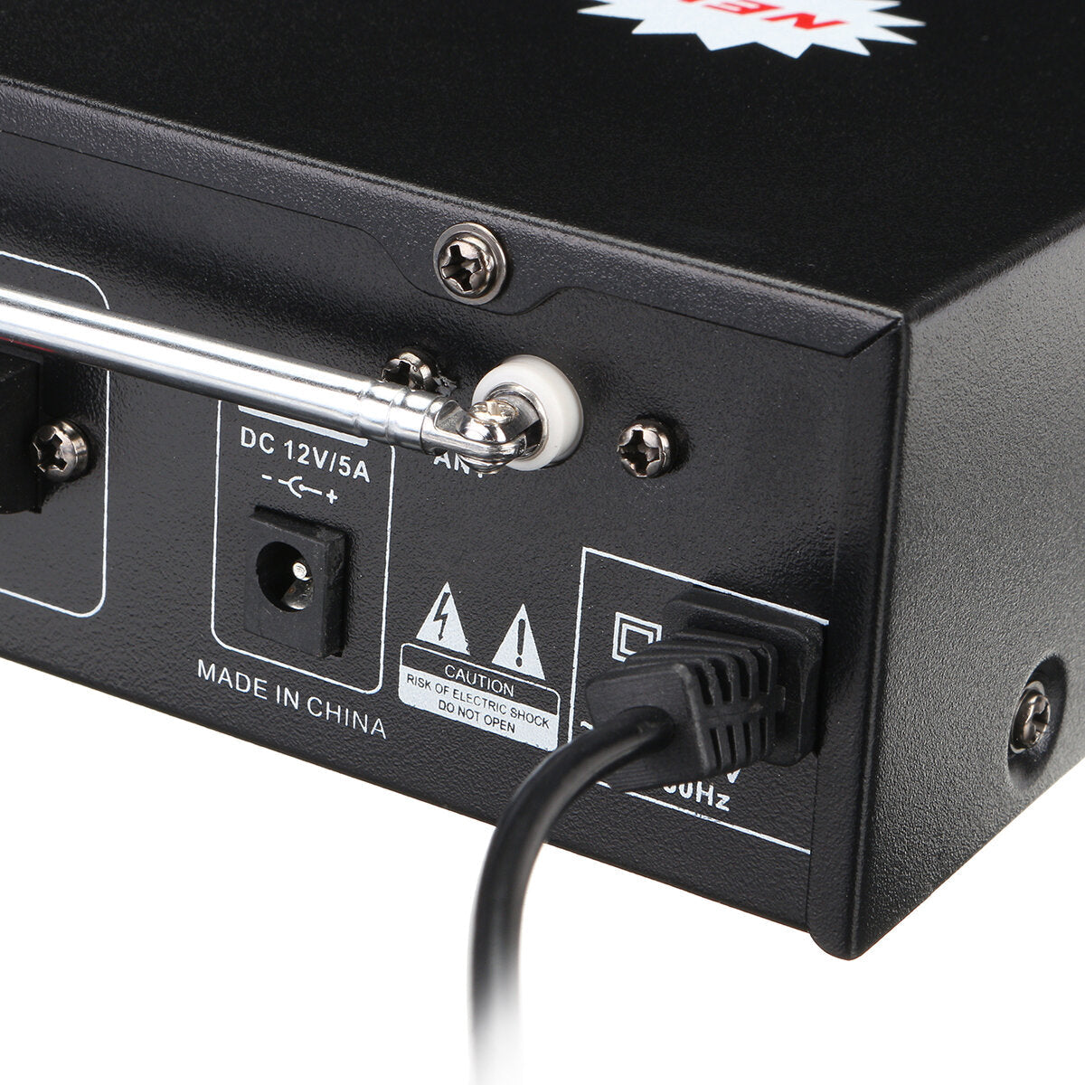 2CH Bluetooth Hi-Fi Stereo Power Amplifier Digital Audio Tuner Support FM Radio 2 Microphone USB SD Home Theater System Karaoke Car