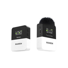 UHF Wireless Microphone System Lavalier Mic with Transmitter for SLR Camera Smartphone Video Interview Record